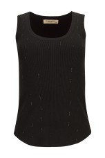 Ribbed knit top with embellishments