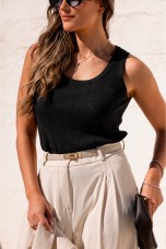 Ribbed knit top with embellishments