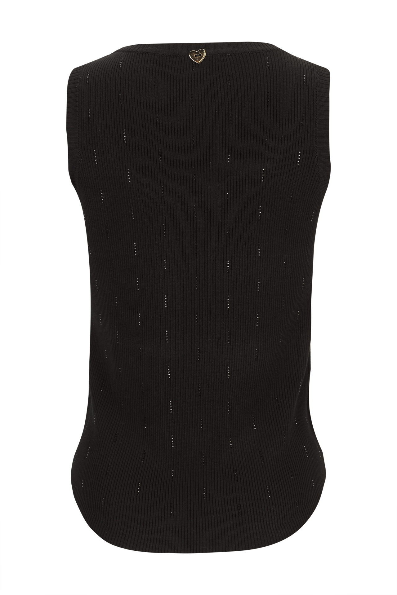 Ribbed knit top with embellishments