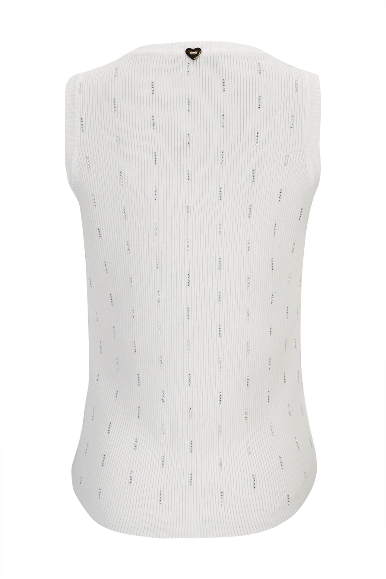 Ribbed knit top with embellishments