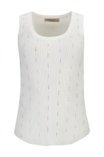 Ribbed knit top with embellishments