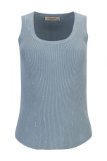 Ribbed knit top with embellishments