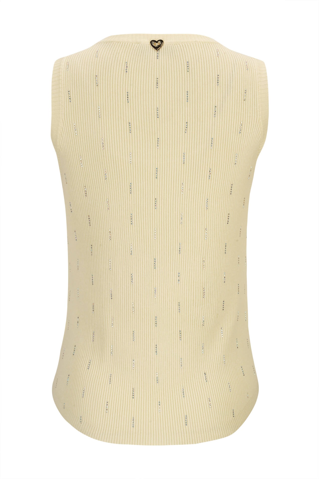 Ribbed knit top with embellishments