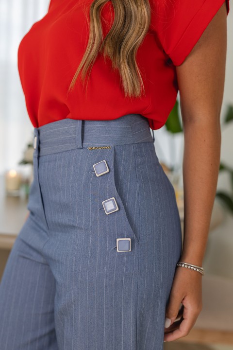 Pinstriped trousers