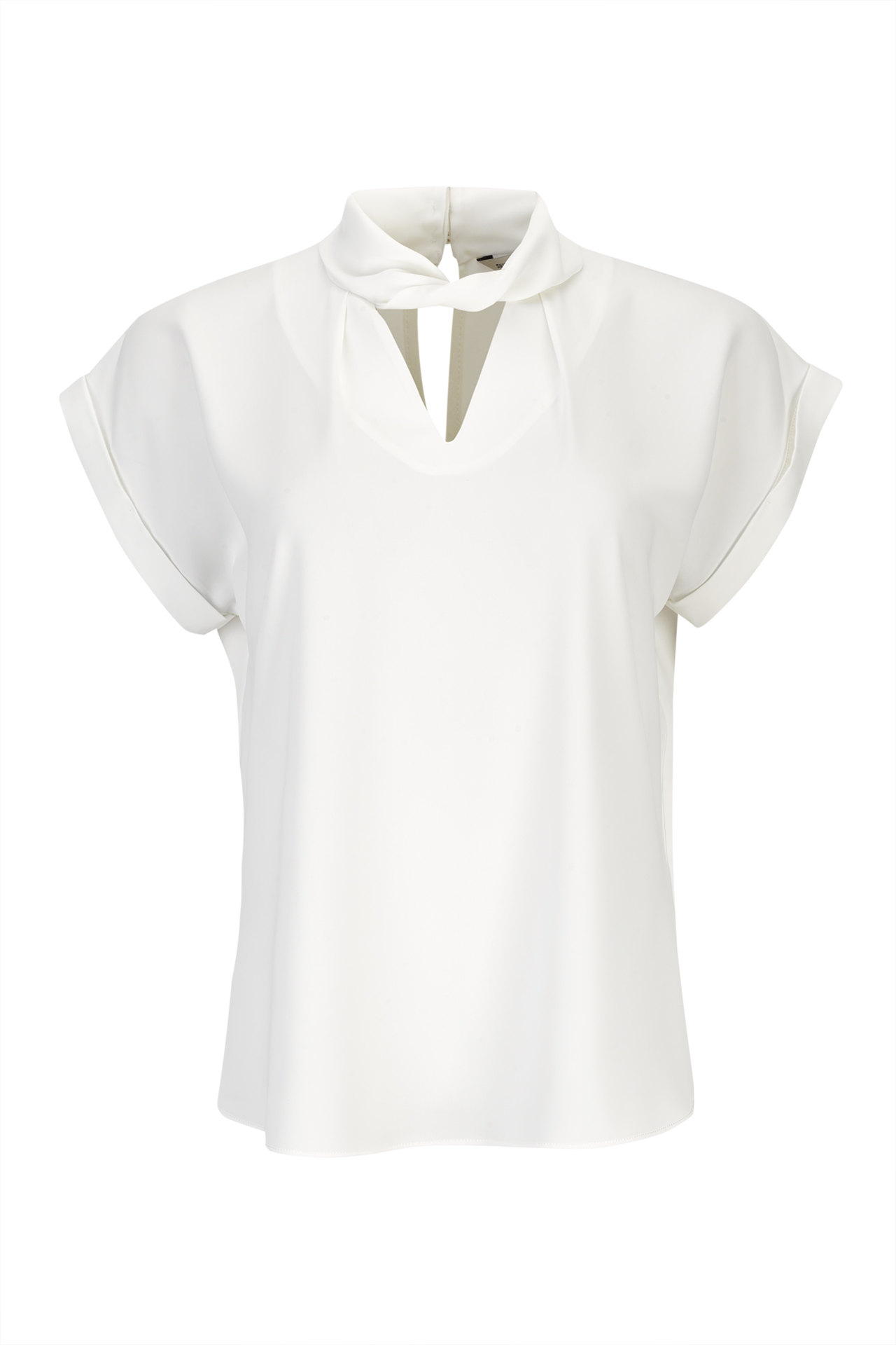 Blouse with a twisted collar