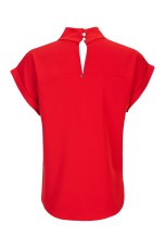 Blouse with a twisted collar