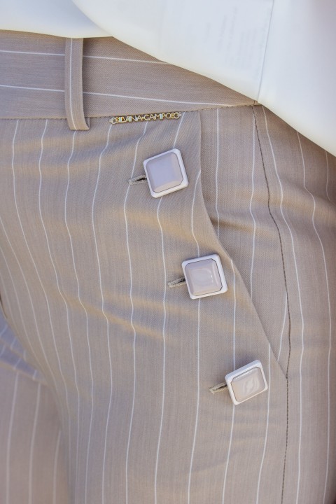 Pinstriped trousers
