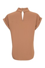 Blouse with a twisted collar