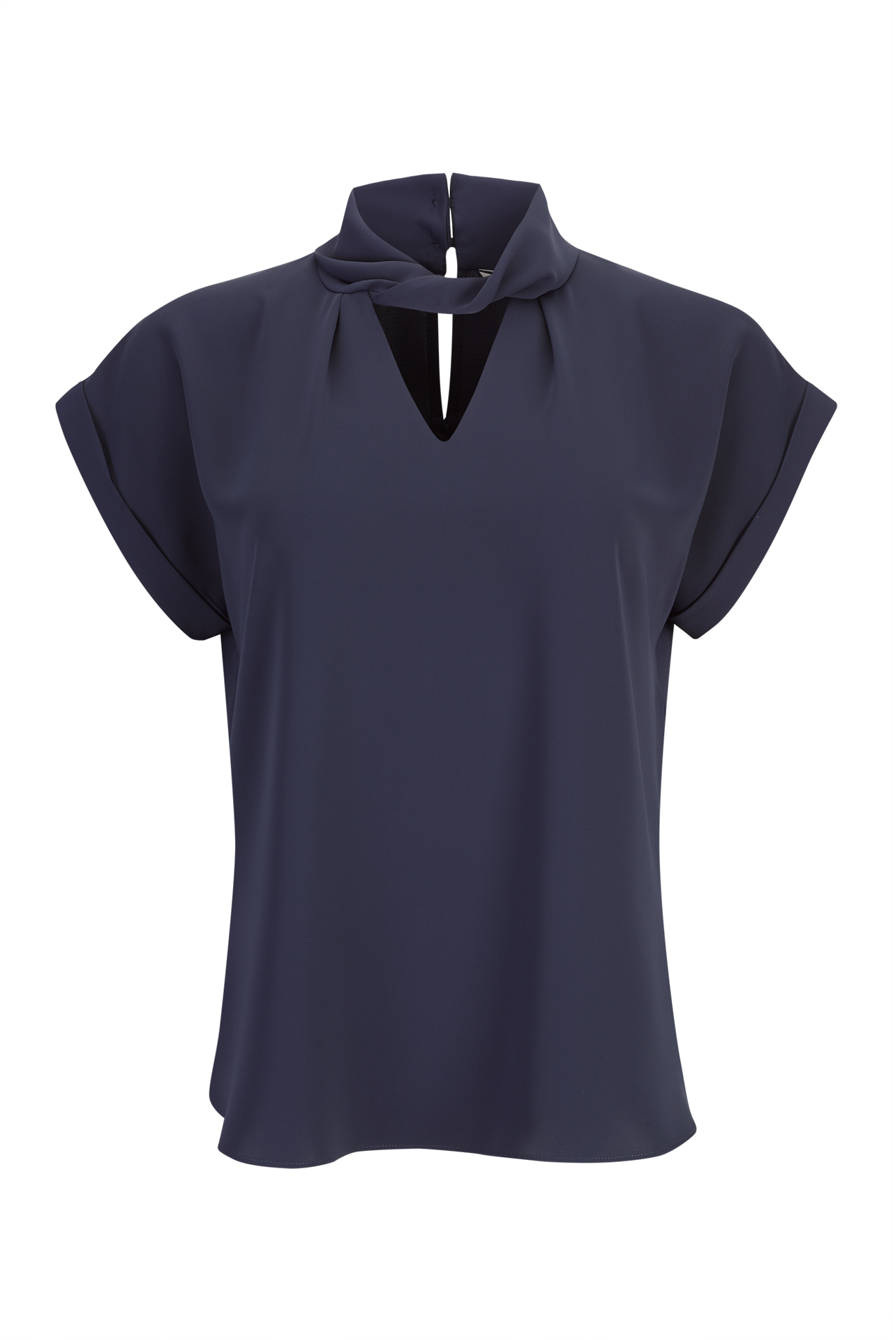 Blouse with a twisted collar