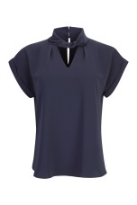 Blouse with a twisted collar
