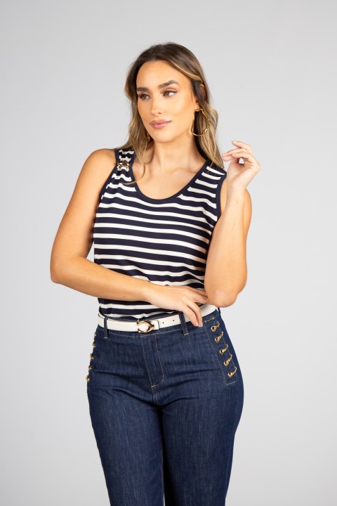 Sleeveless striped top Sleeveless striped top