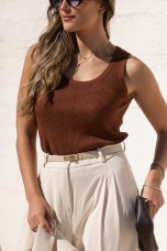 Ribbed knit top with embellishments