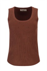 Ribbed knit top with embellishments