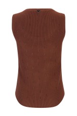 Ribbed knit top with embellishments