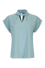 Blouse with a twisted collar