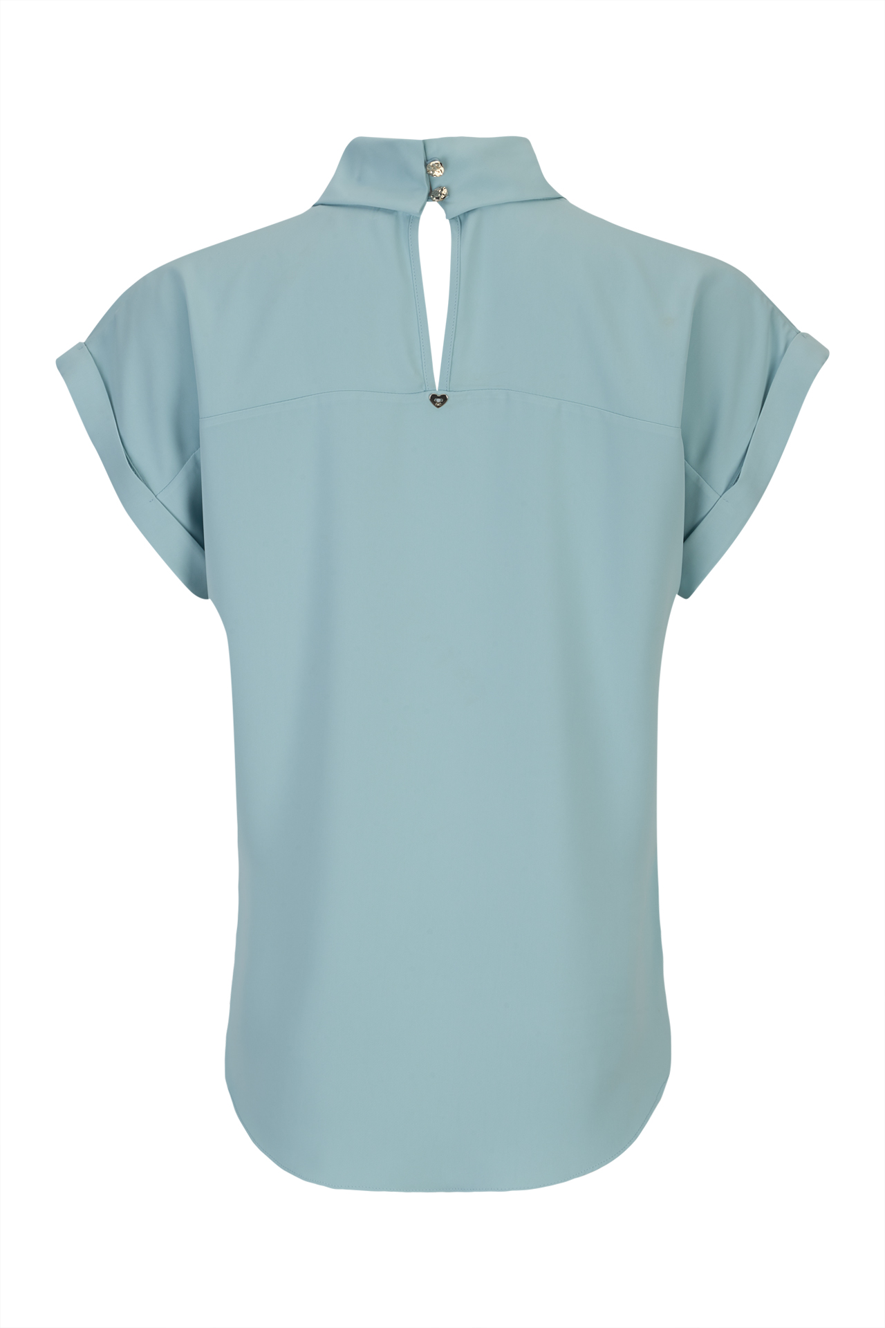 Blouse with a twisted collar