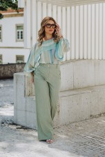 Blouse with cape-effect sleeves