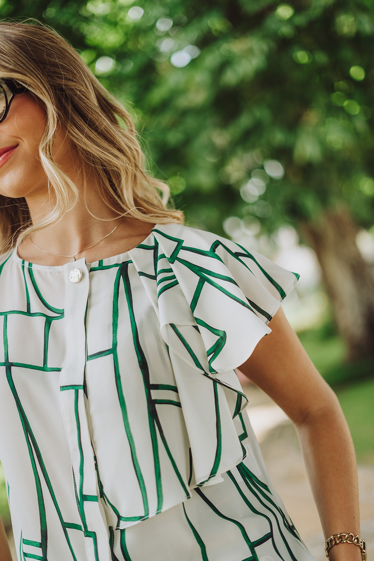 Blouse with ruffles