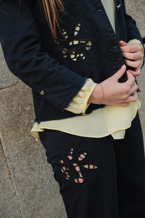 Embroidered denim trousers Embroidered denim trousers
