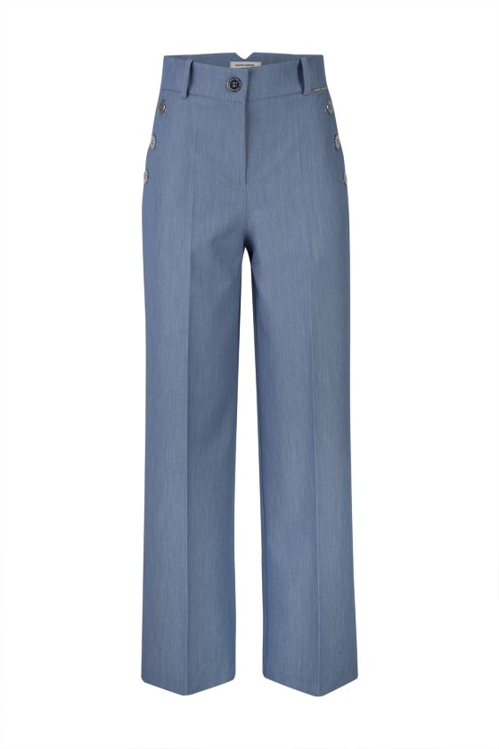 Trousers with silver buttons