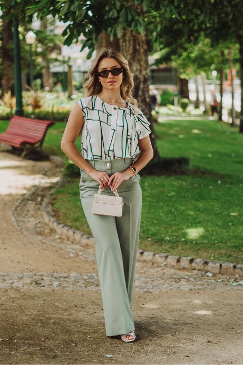 Trousers with silver buttons Trousers with silver buttons