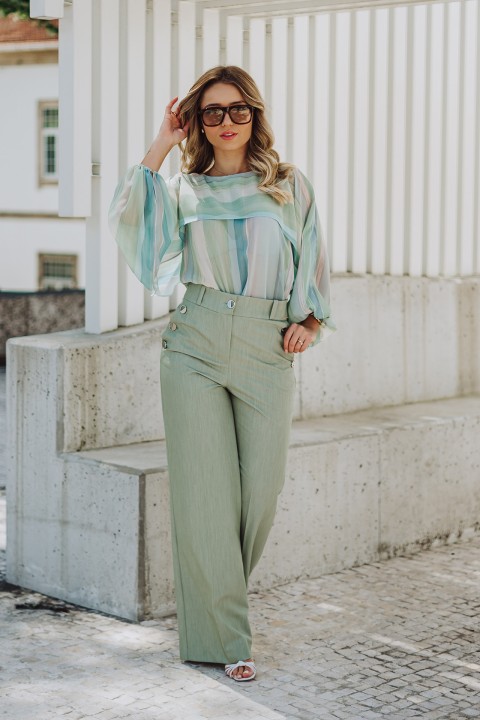 Trousers with silver buttons Trousers with silver buttons