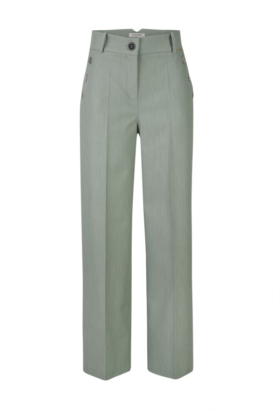 Trousers with silver buttons