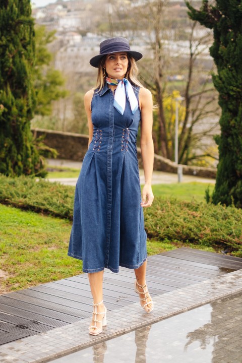 Long denim dress