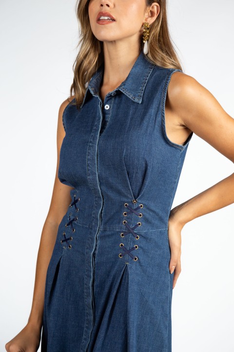 Long denim dress