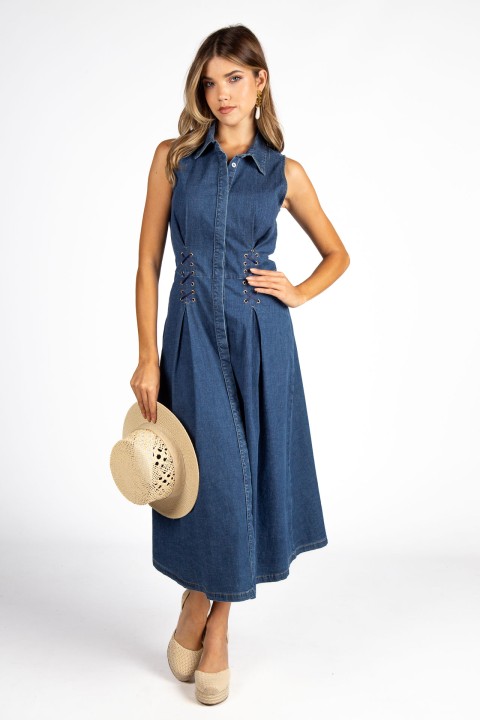 Long denim dress