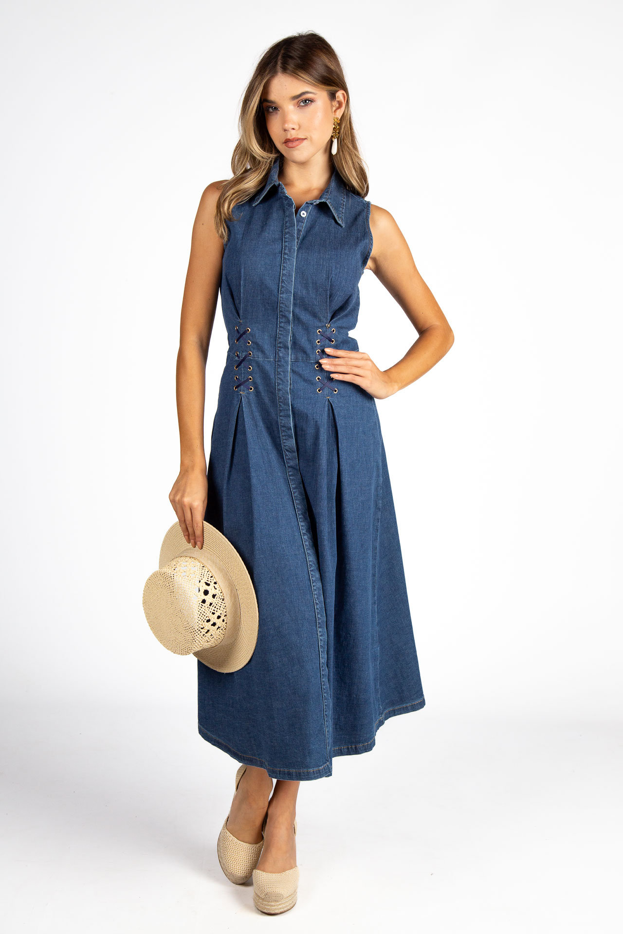 Long denim dress