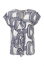 Blouse with bias-cut ruffle