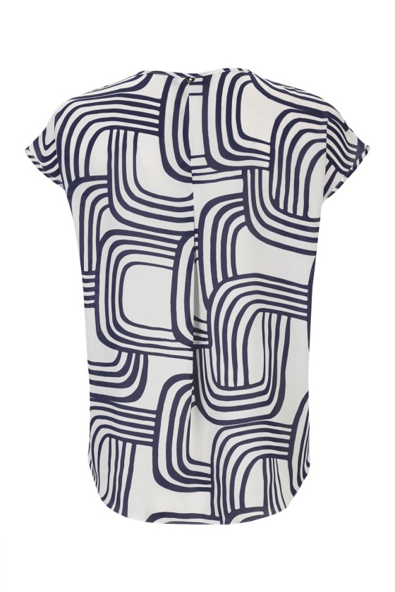 Blouse with bias-cut ruffle