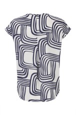 Blouse with bias-cut ruffle