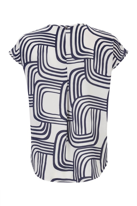Blouse with bias-cut ruffle