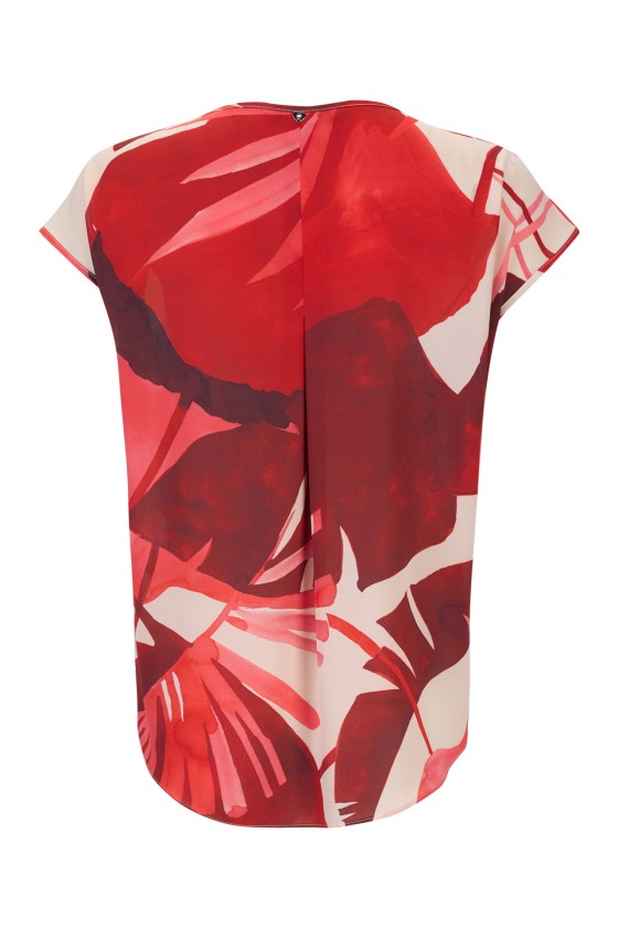 Blouse with bias-cut ruffle