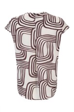 Printed blouse with bias-cut ruffle
