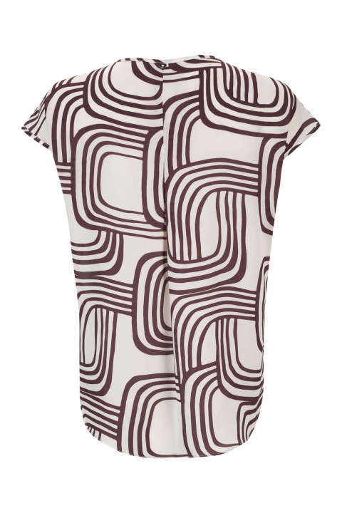 Printed blouse with bias-cut ruffle Printed blouse with bias-cut ruffle