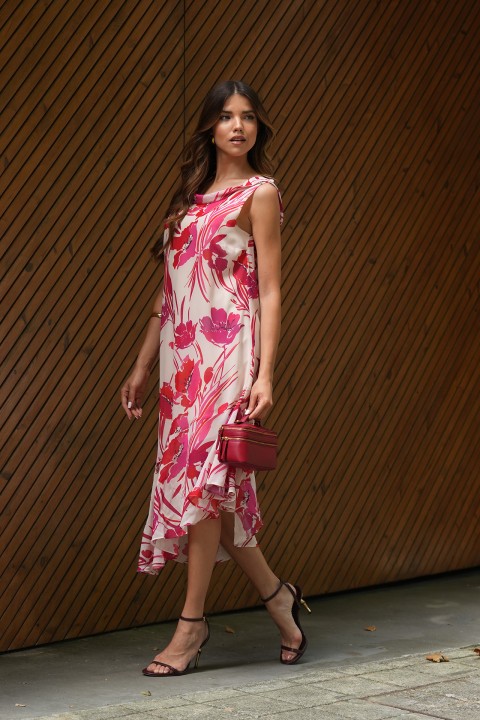 Draped-collar dress