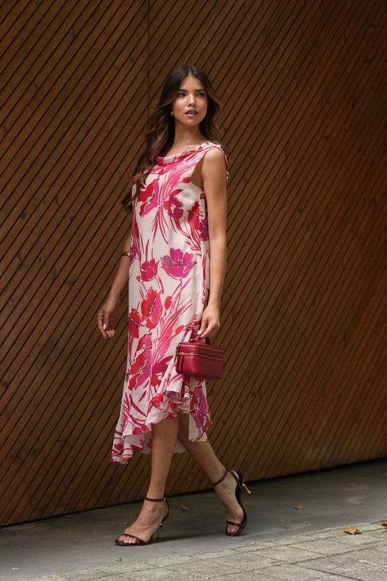 Draped-collar dress
