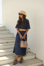 Vestido comprido de algodão