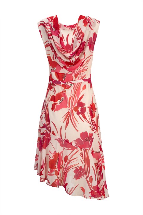 Draped-collar dress