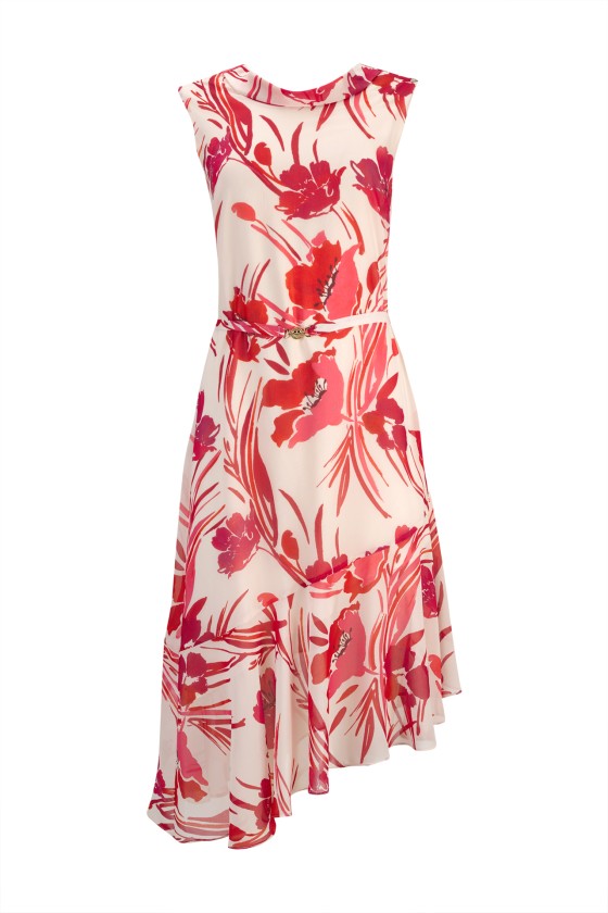 Draped-collar dress
