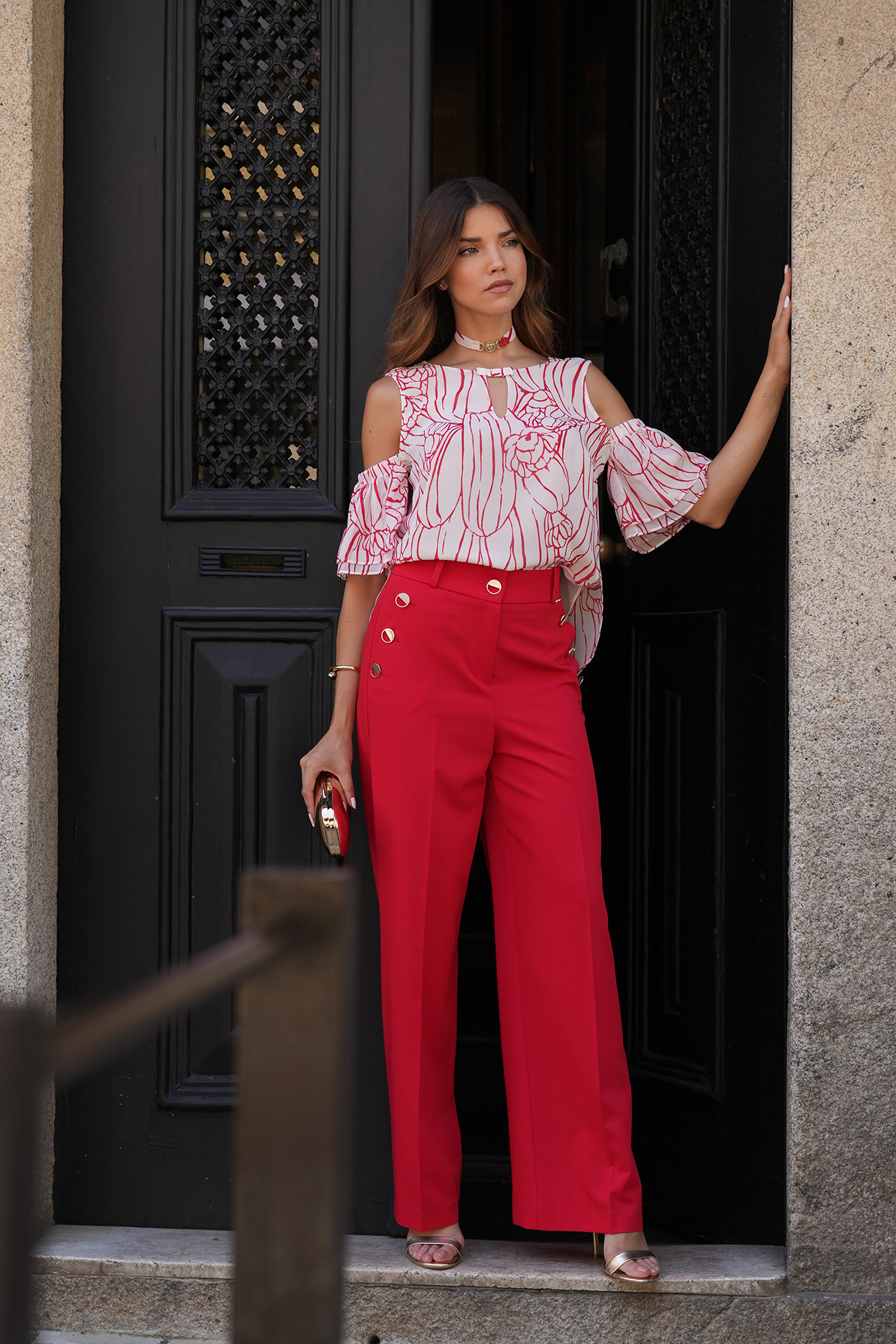 Off-the-shoulder blouse