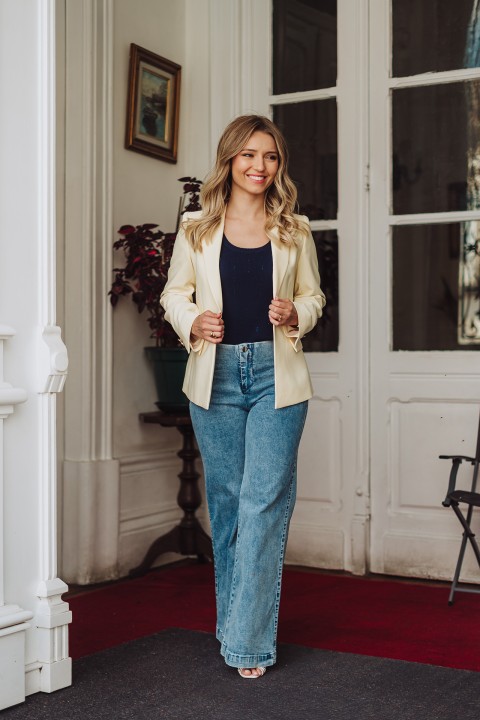 Ribbed knit top with embellishments
