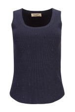 Ribbed knit top with embellishments