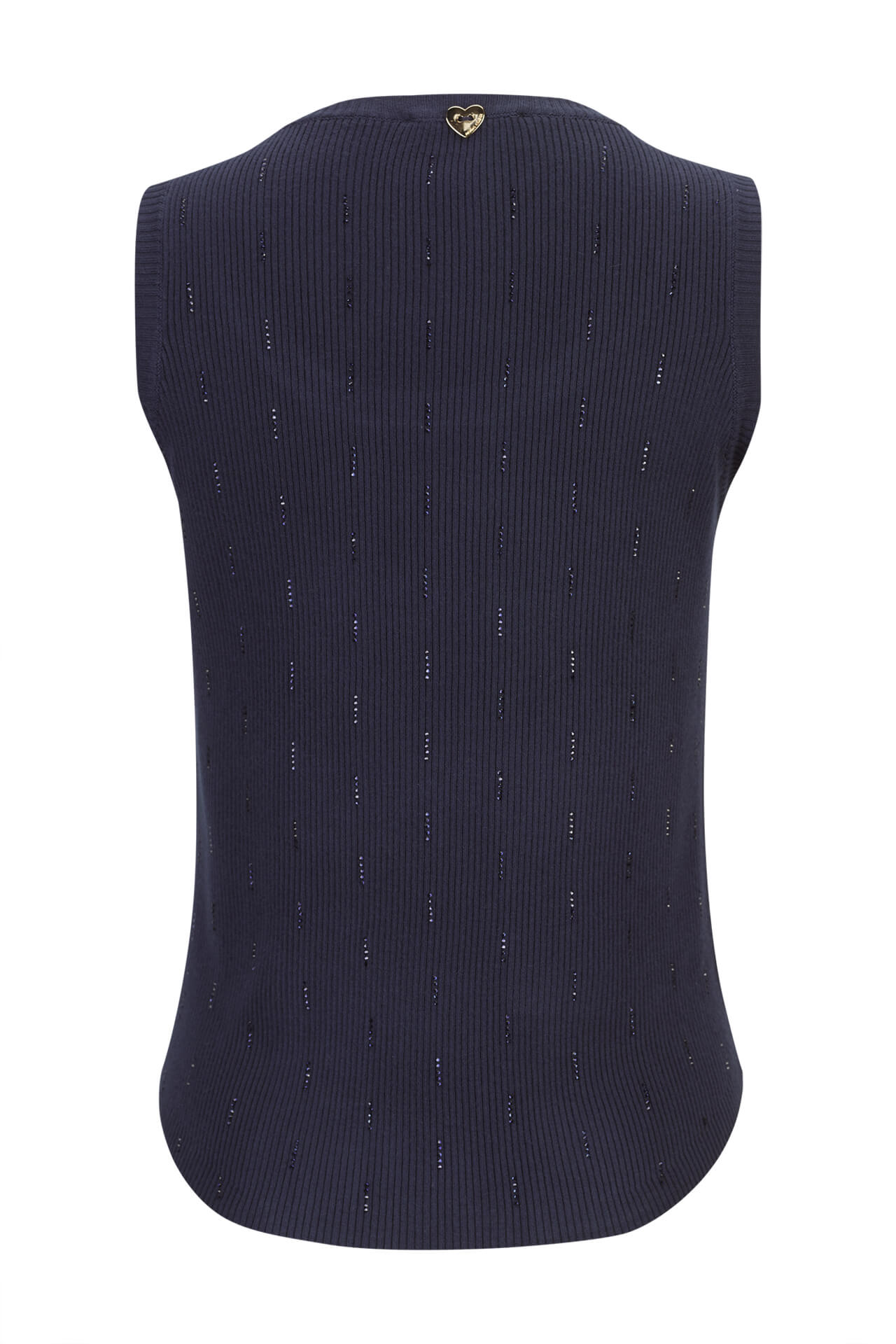 Ribbed knit top with embellishments