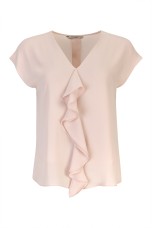 Blouse with bias-cut ruffle