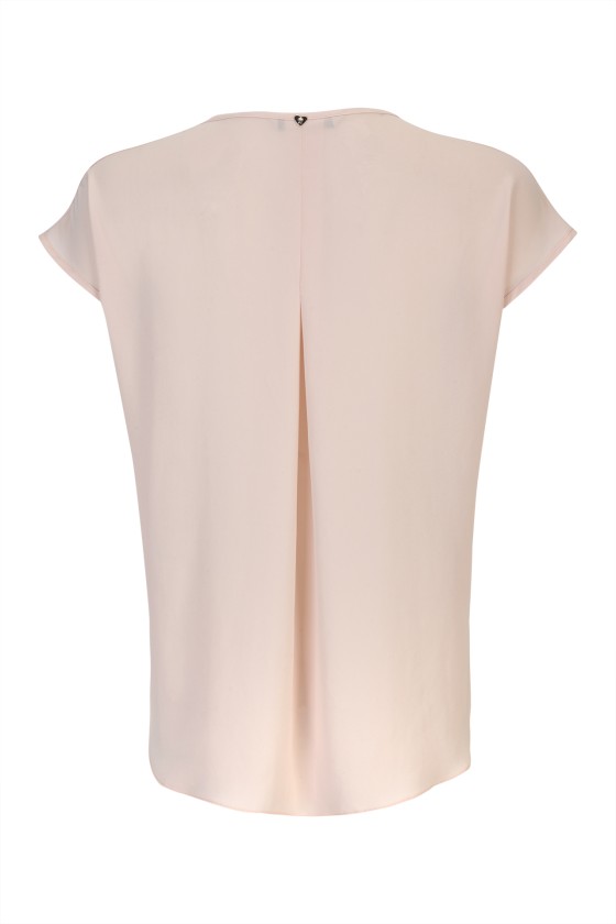 Blouse with bias-cut ruffle