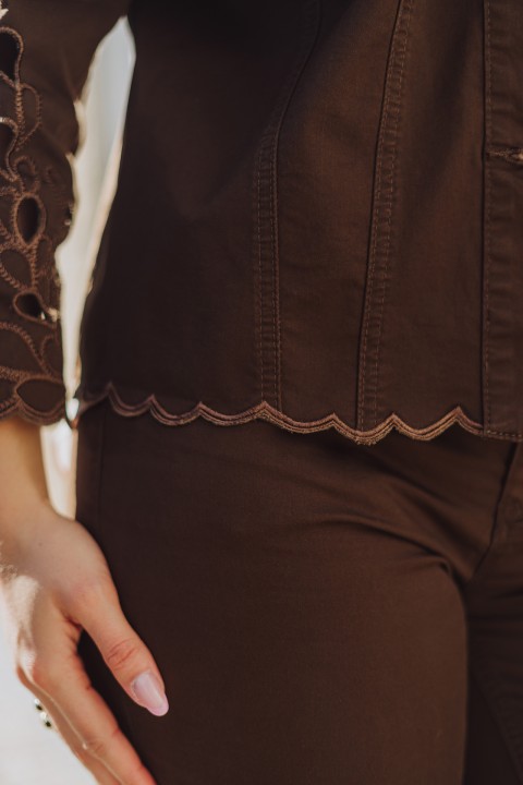 Embroidered brown jacket Embroidered brown jacket